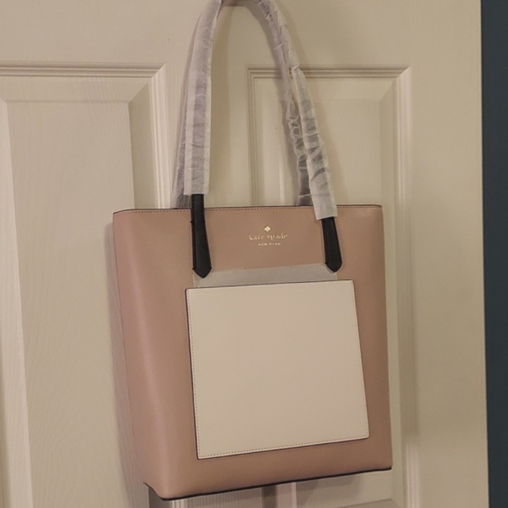 NWT Kate Spade Daily Beige Colorblock Structured Work Tote Bag